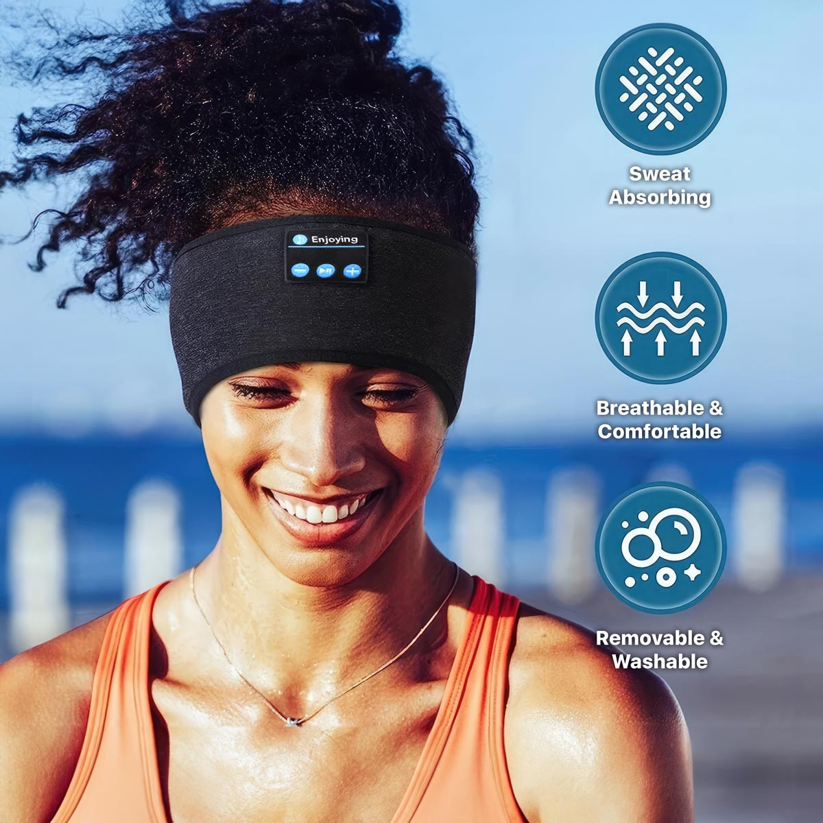 Premium Bluetooth Music Sleep Mask & Sports Headband (2024 Model) + FREE Playlist! 